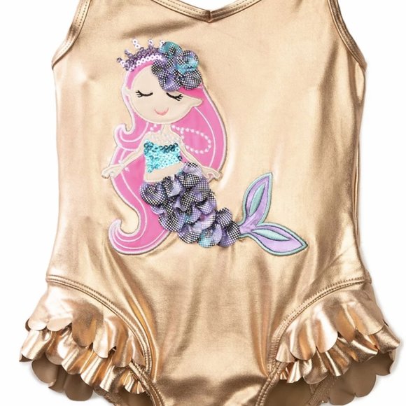 NWt flapdoodles 2t Mermaid bathing swim suit ruffl